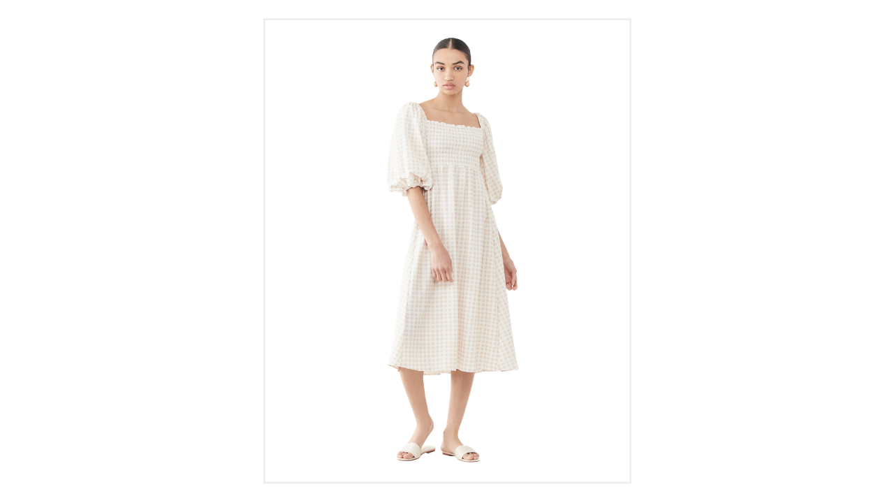 Sokie Collective Puff Sleeve Midi Dress