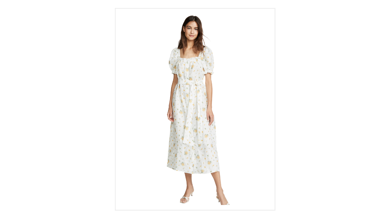 Sleeper Brigitte Linen Maxi Dress