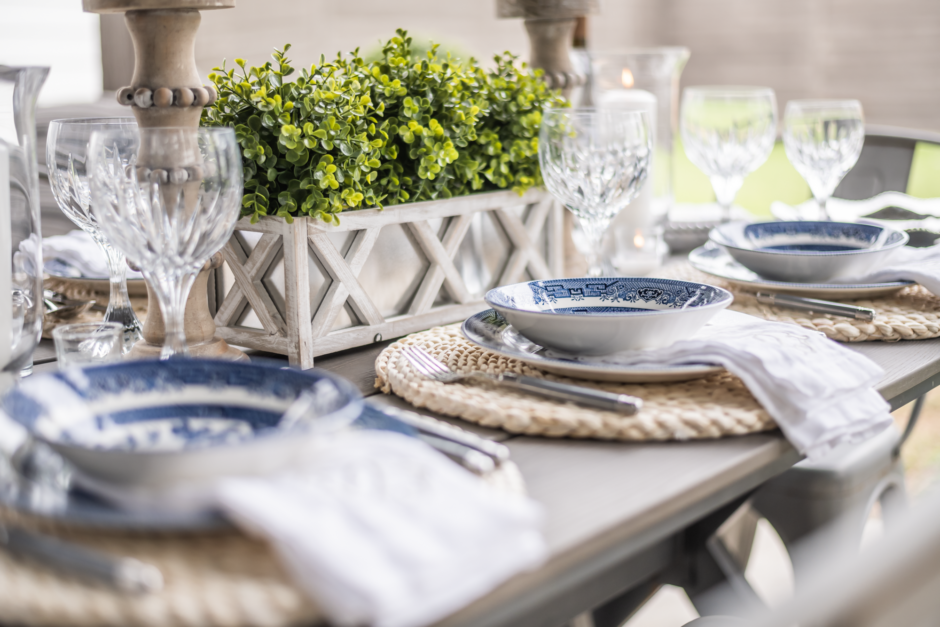 Outdoor Tablescape Blue