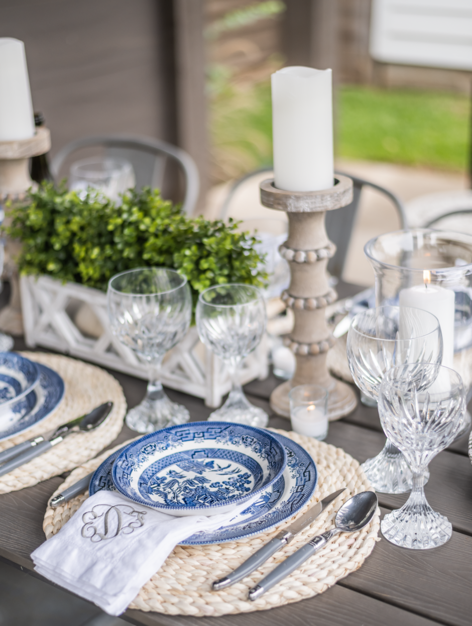 Outdoor Tablescape Blue