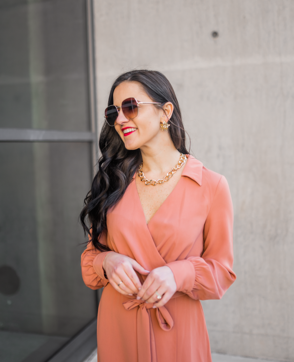 Coral Collared Dress