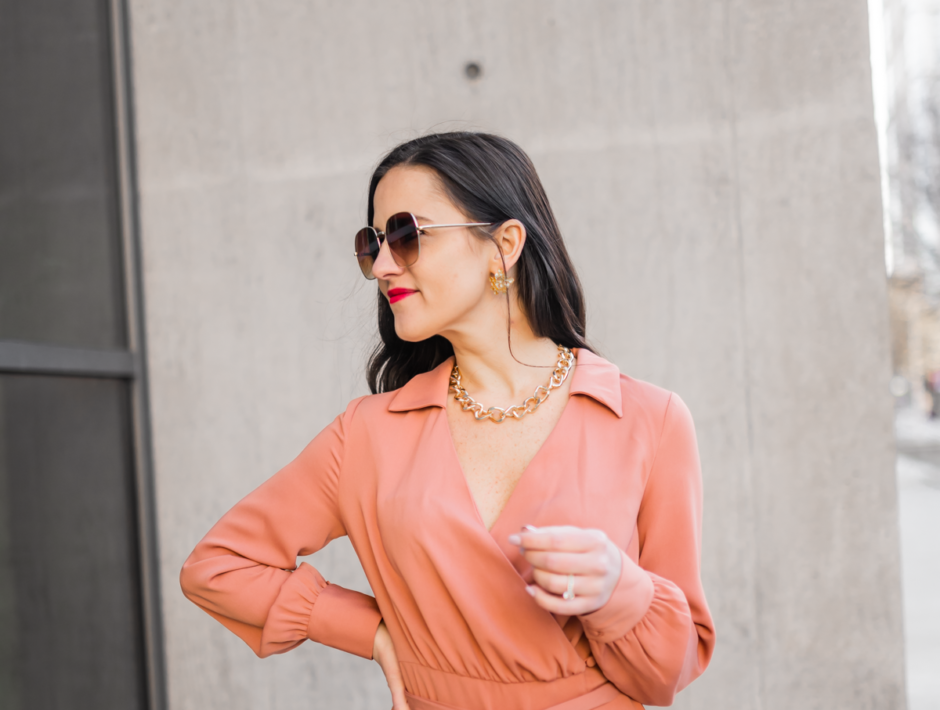 Orange Wrap Dress