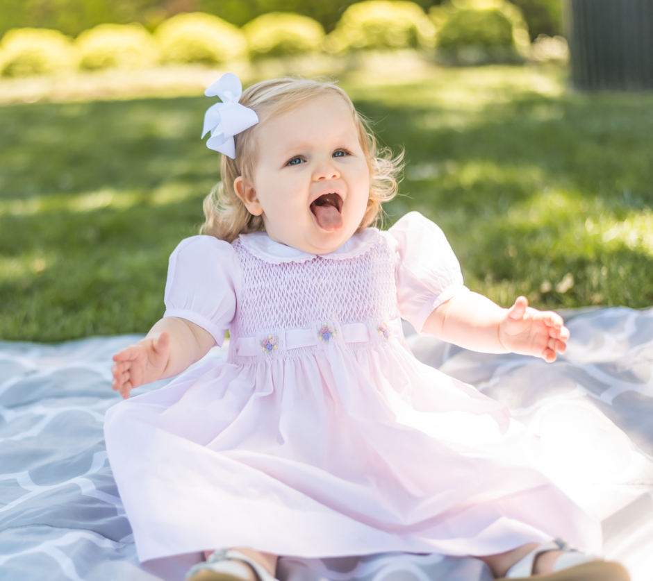 Feltman Brothers Pink Smocked Dress and Bow