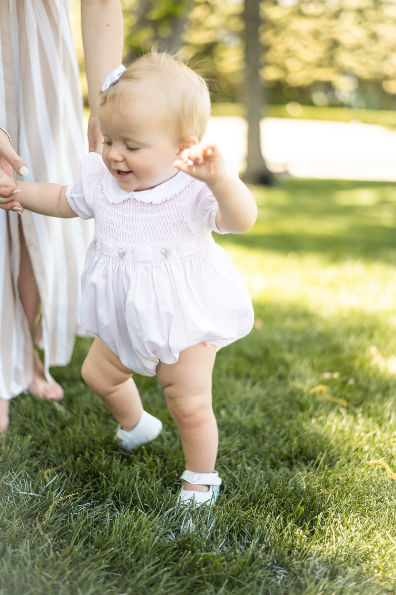Smocked Pink Baby Bubble