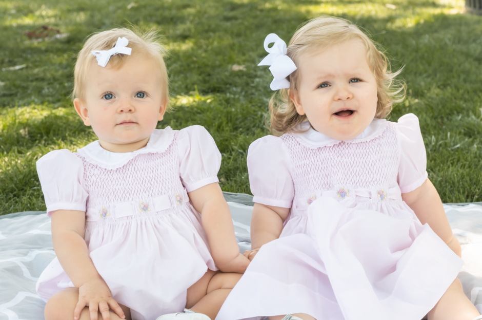Matching sister smocked dresses