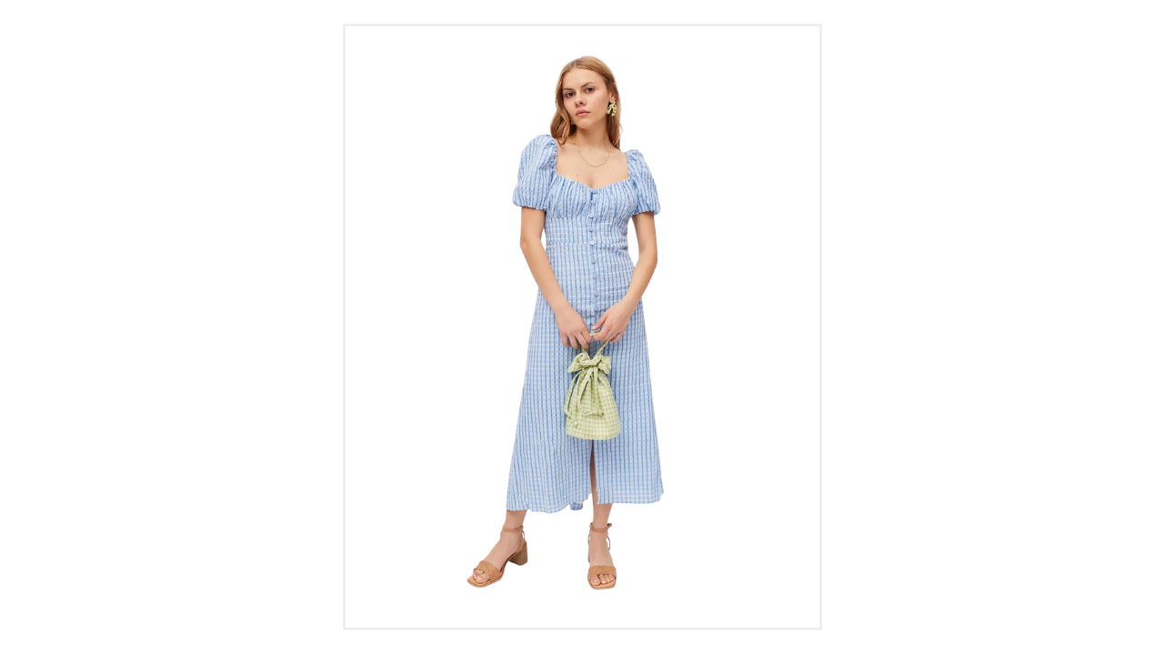 En Saison Checkered Button Front Dress