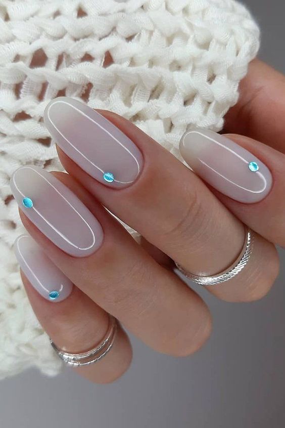 rhinestone nail trend 2021 nude