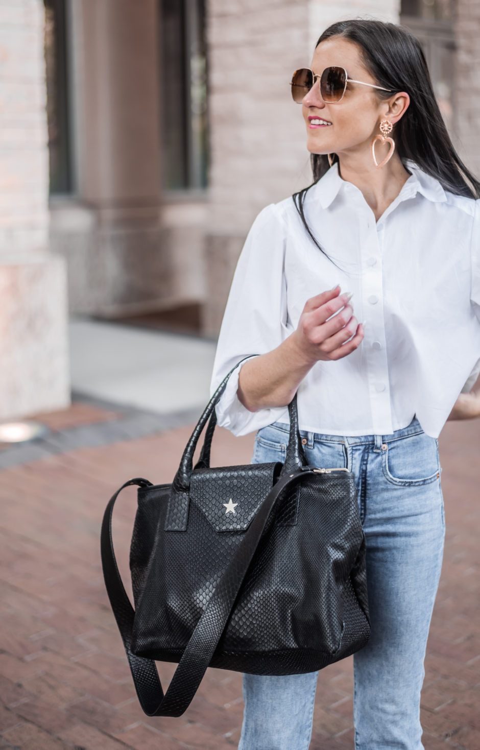 Etoile Medium Boa Tote Black