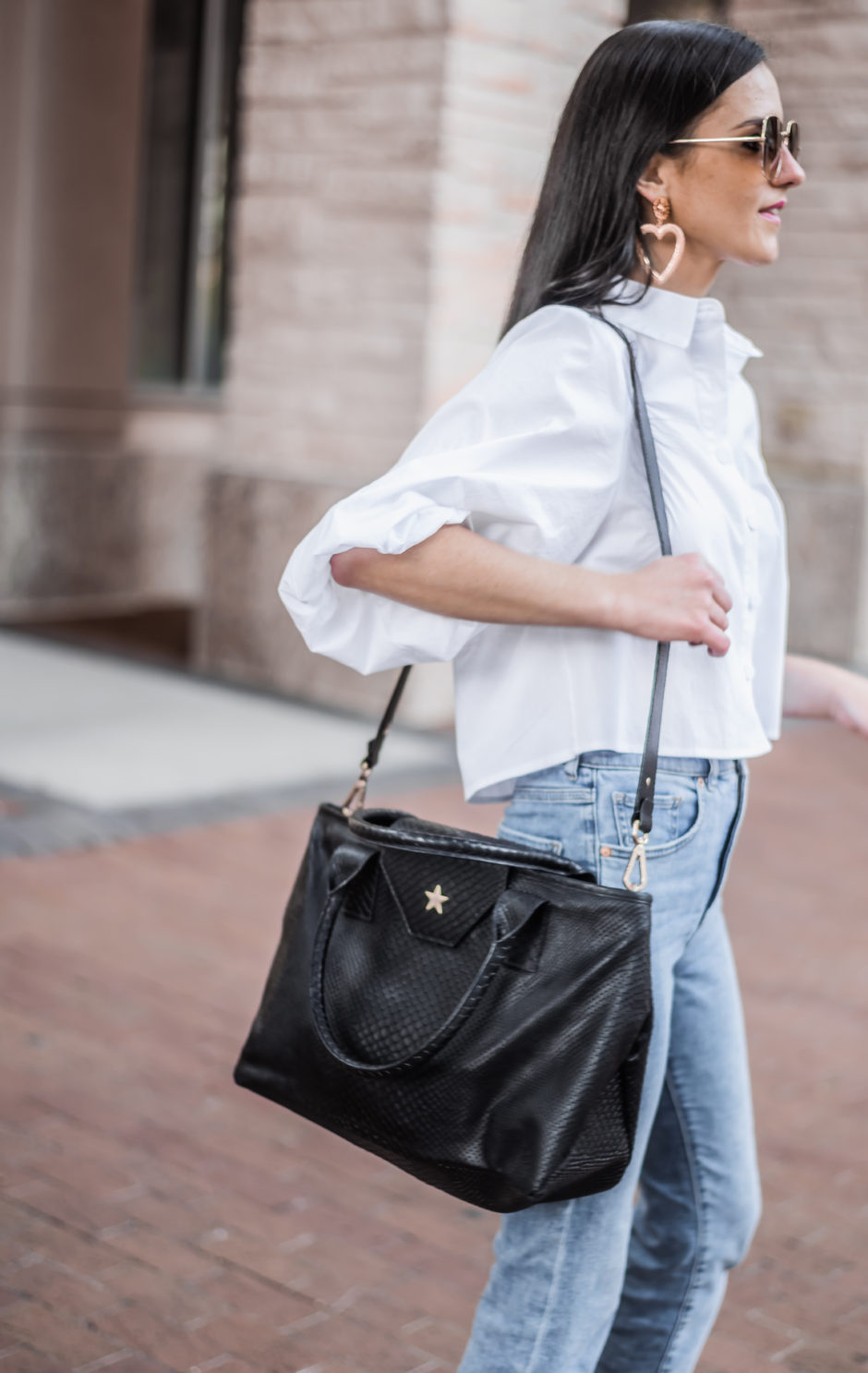 Crossbody Tote Bag Black