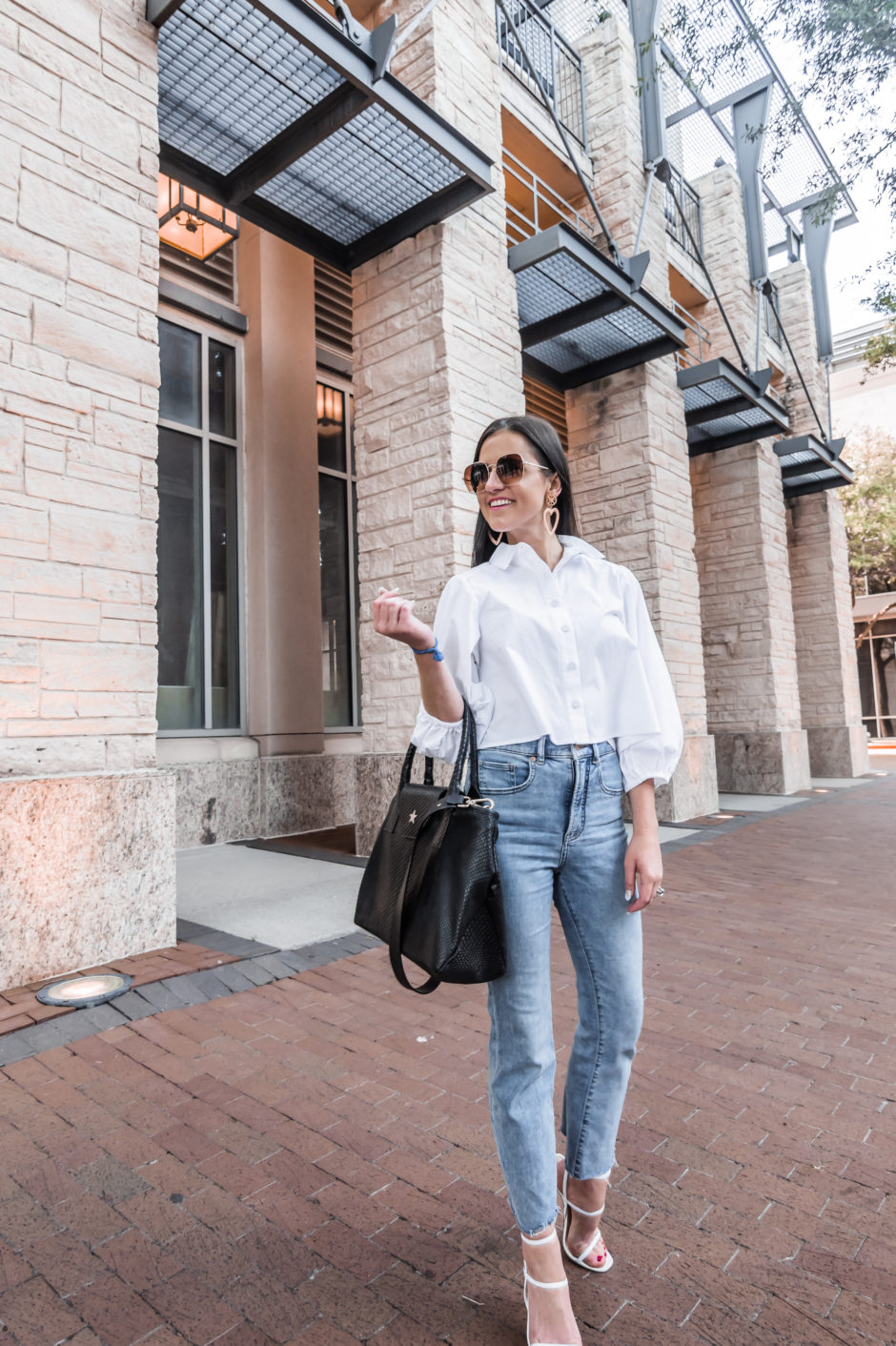 cropped white blouse