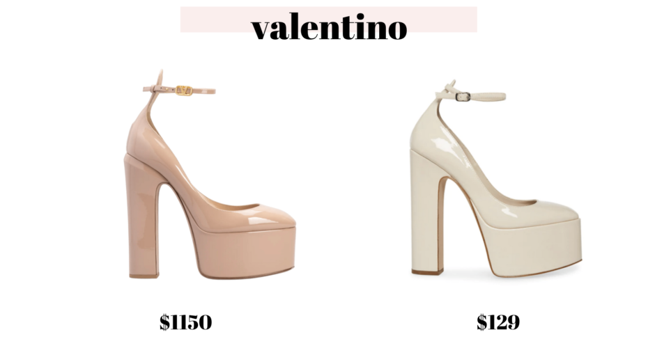 valentino platform pump dupe