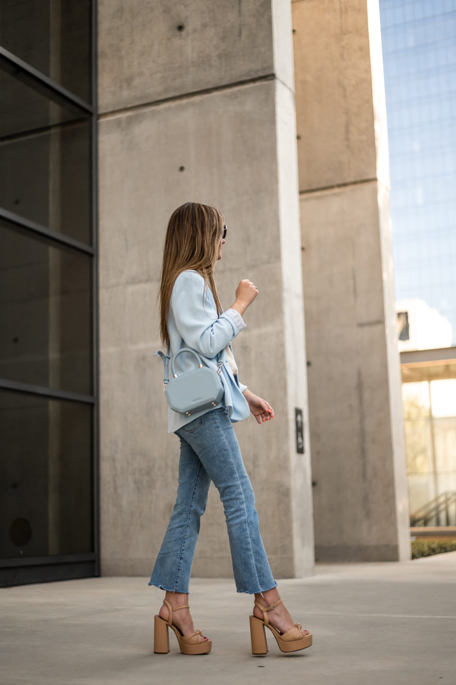 Monochrome Blazer Outfit Blue