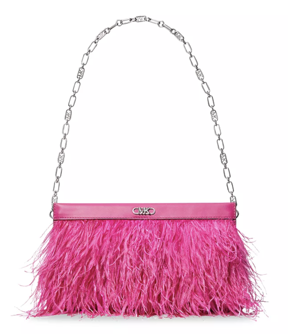 michael kors tabitha feather clutch