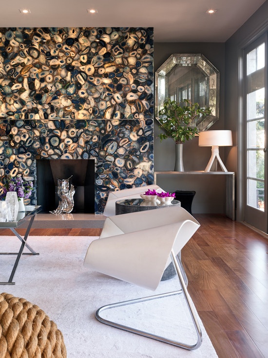 Agate fireplace wall