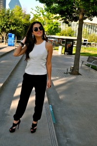 milly white leather top
