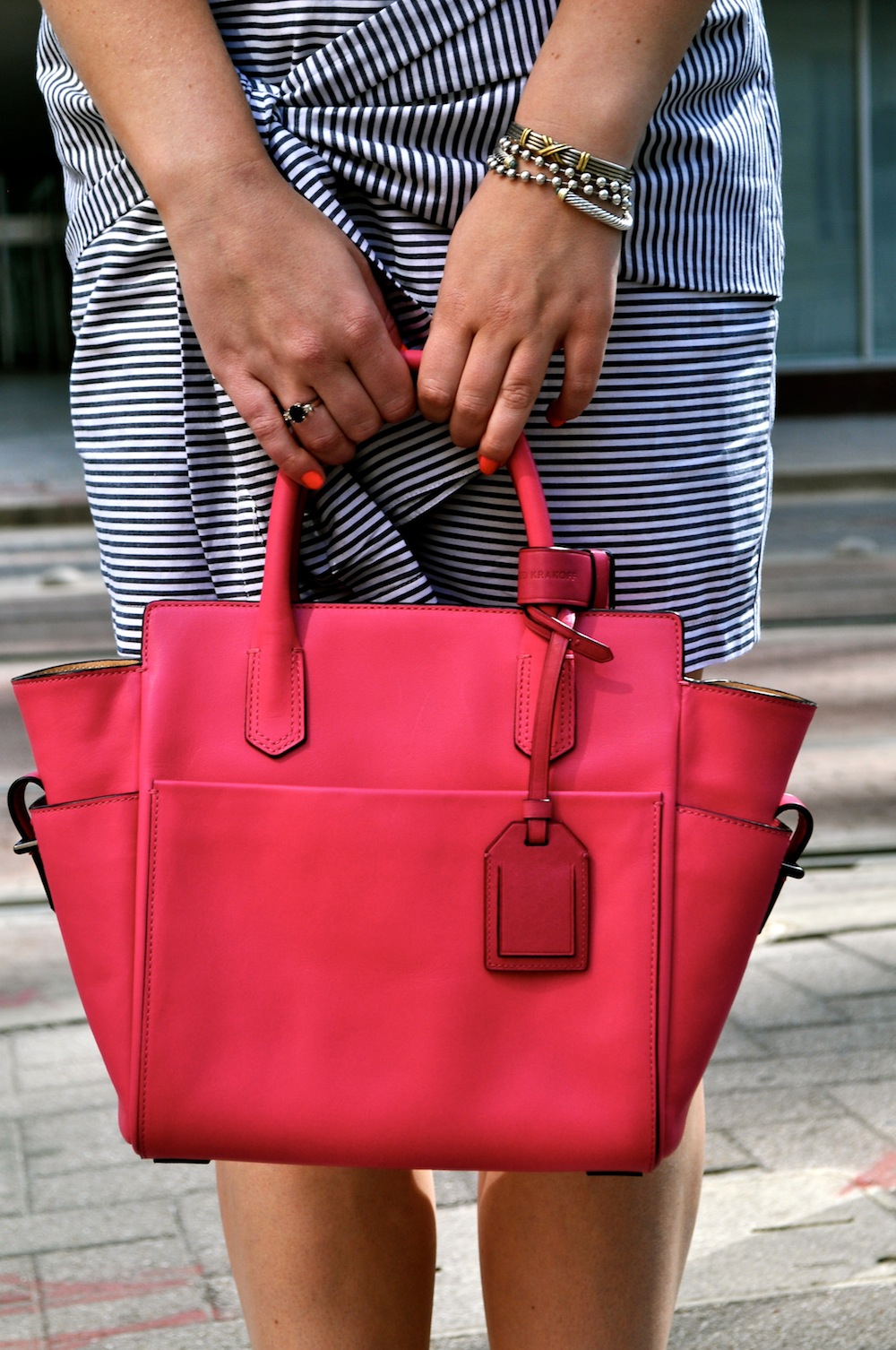 pink handbag