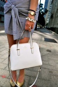 white kate spade bag