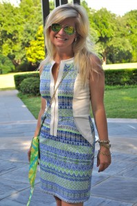 ella moss blue and green dress