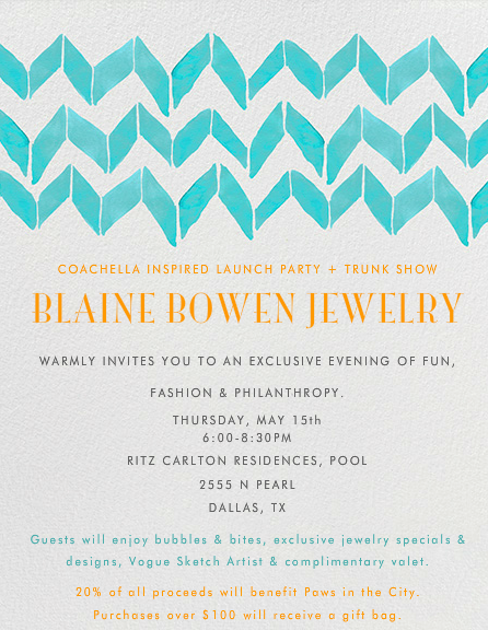 blaine bowen launch party dallas invite