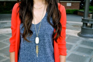 Orange Blazer Kendra Scott Necklace
