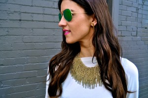 gold chain statement necklace