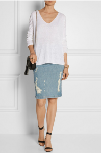 Frame Denim Pencil Skirt
