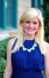 blue necklace blue dress