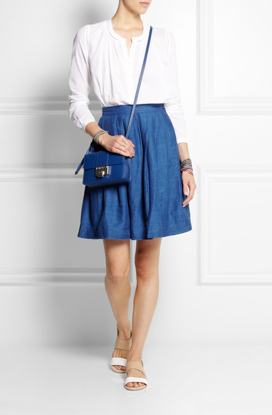 chinti and parker denim midi skirt