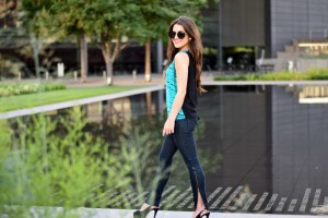 Blue Top and Skinny Jeans
