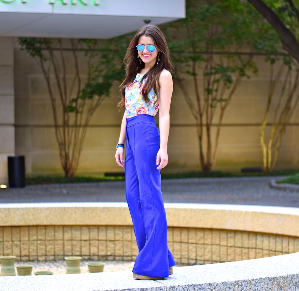 blue high waist pant
