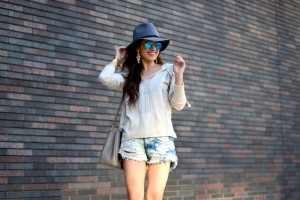 hoodie and jean shorts