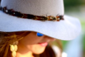 feather trim hat