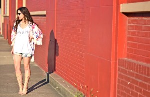 floral kimono look