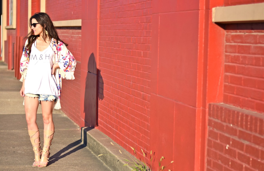 floral kimono look