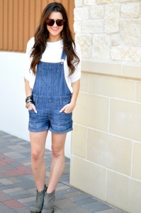 overalls and ankle boots