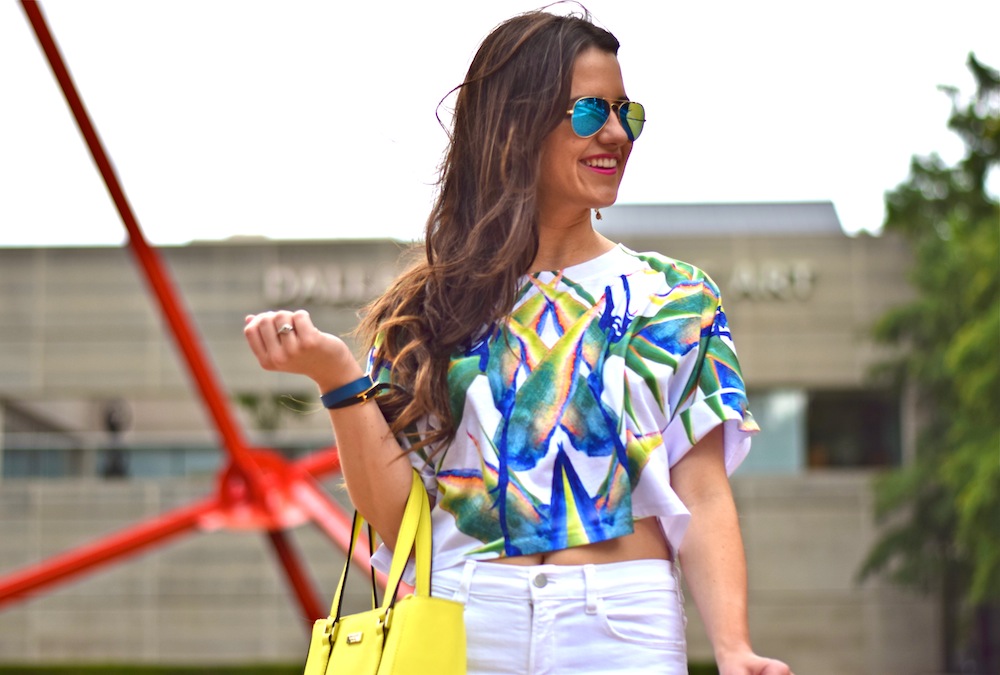 Palm print crop top