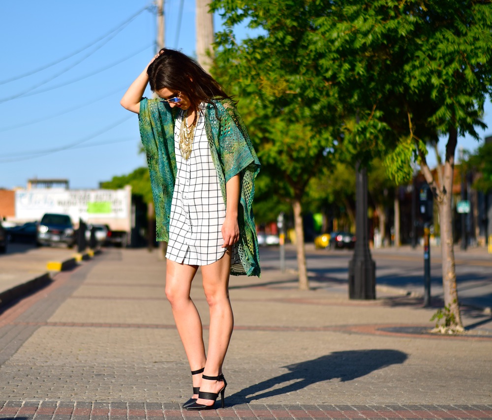 kimono black and white dress