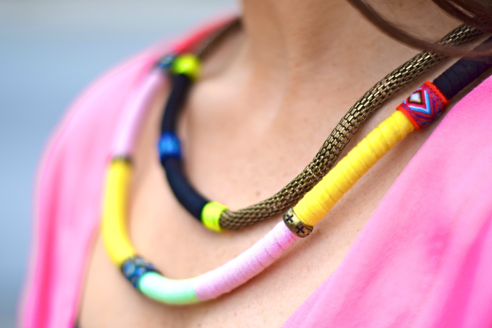 neon thread necklace
