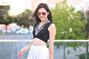 ASOS Crop Top with Midi Skirt