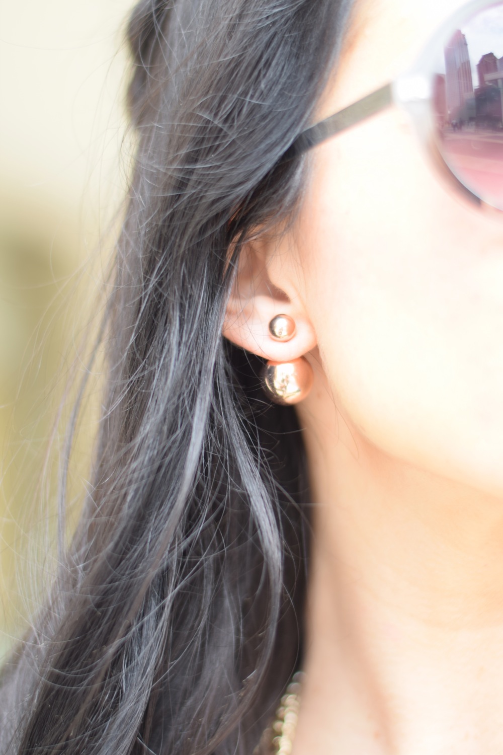Brass stud earrings