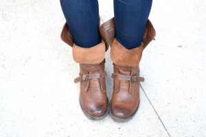 Brown Floppy Combat Boots