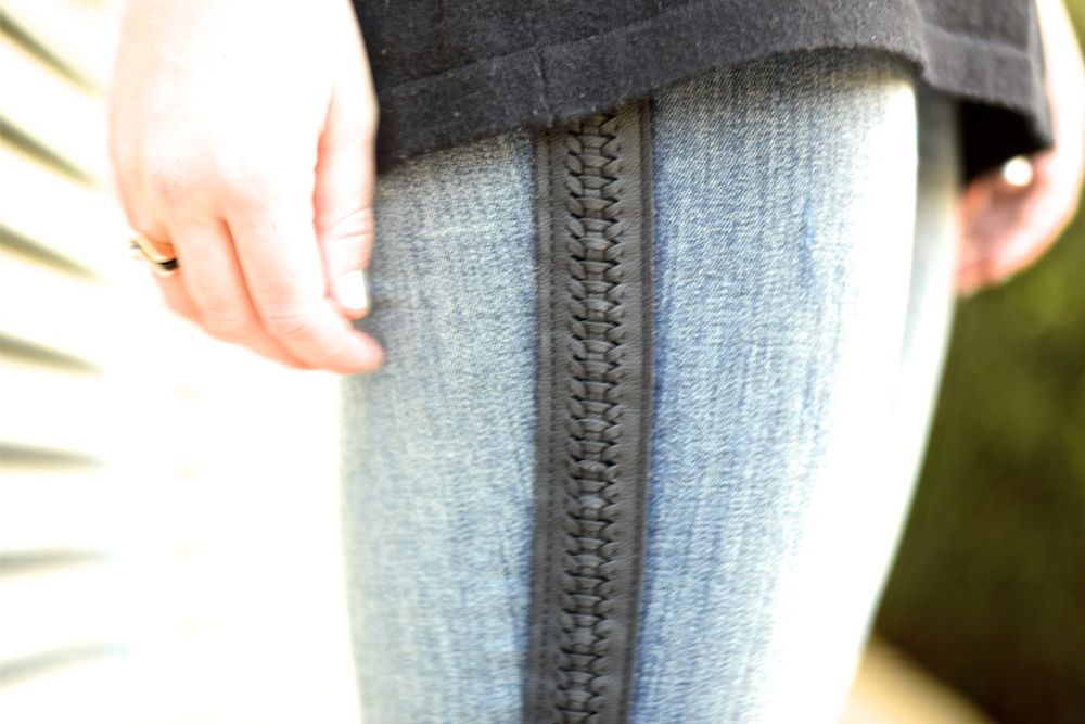 Express Leather Trim Jeans