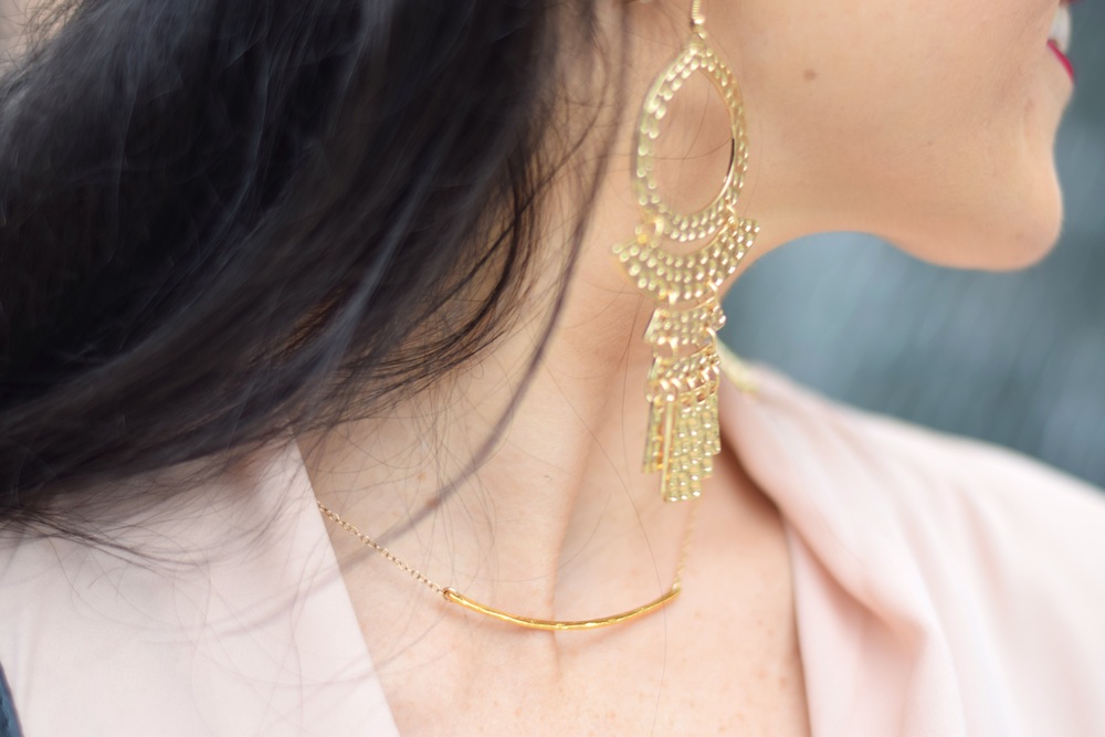 Gorjana Necklace and Statement Earrings