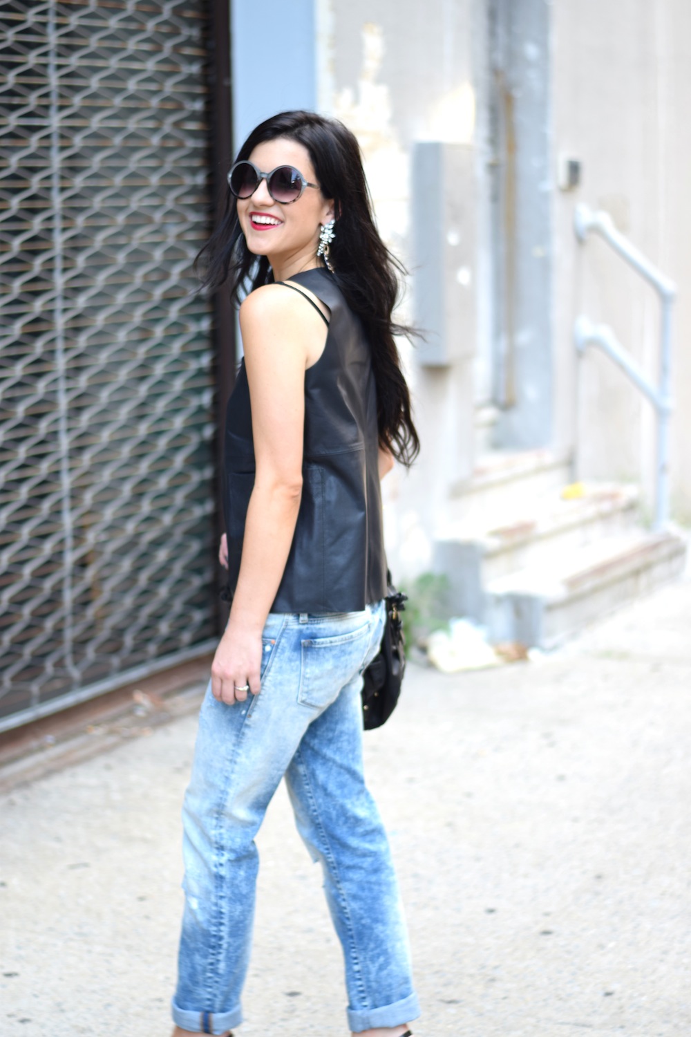 Mavi Boyfriend Jeans Leather Top