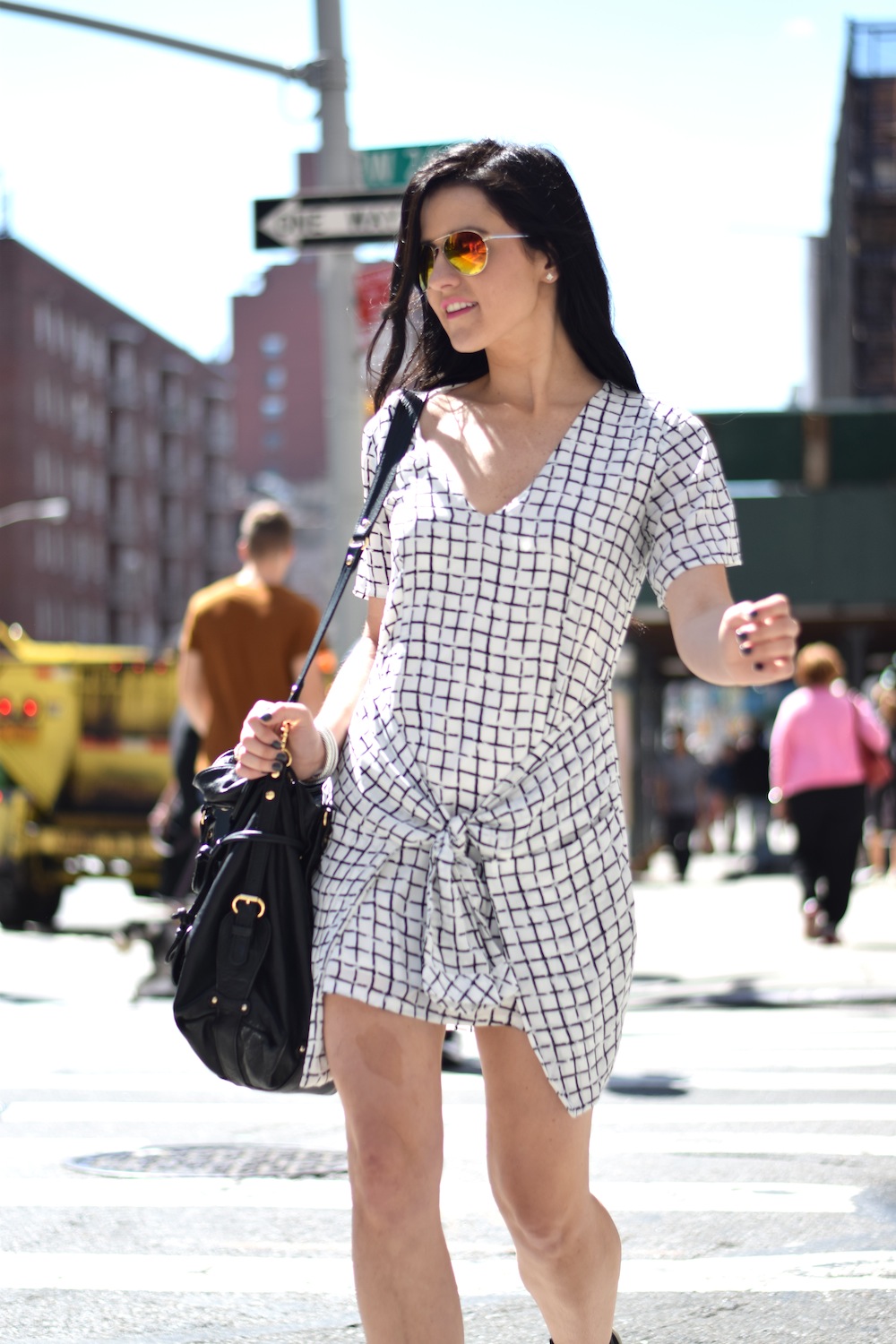 Missguided Grid Print Dress