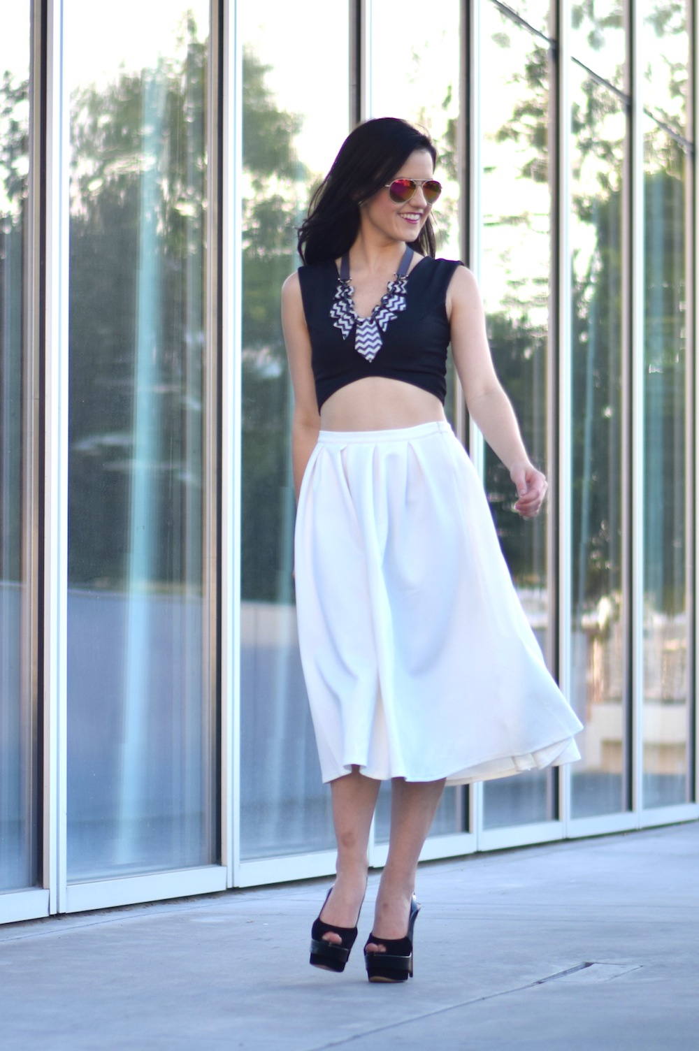 Missguided Midi Skirt White