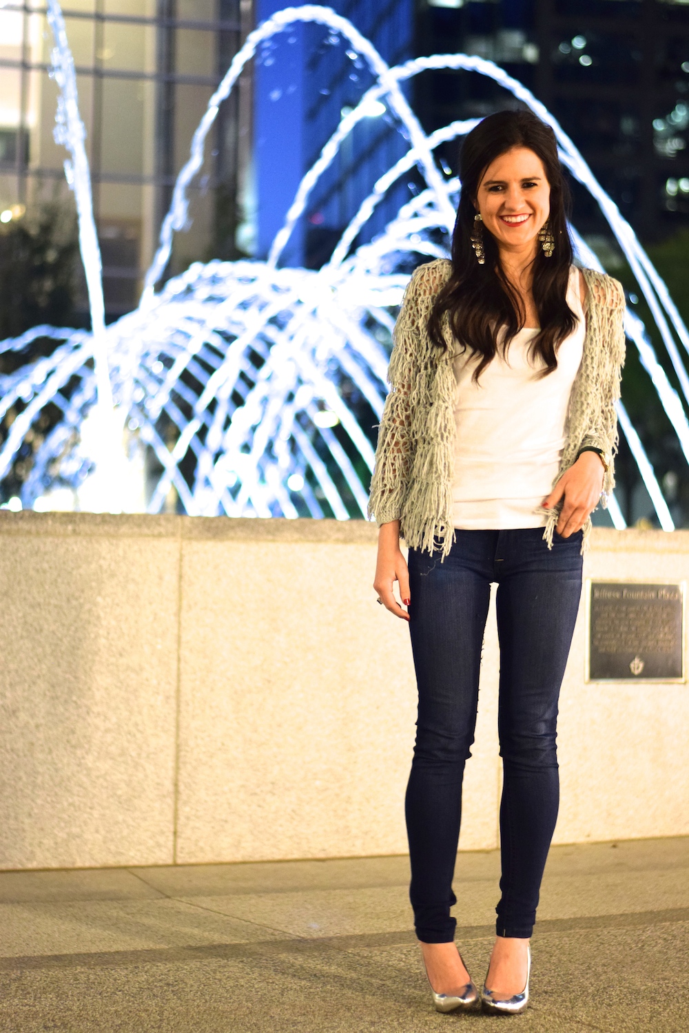 Gray Fringe Sweater
