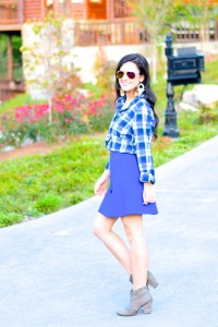 Plaid Shirt with Skirt