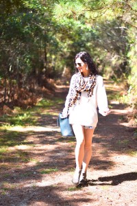 White Sweater and Scarf