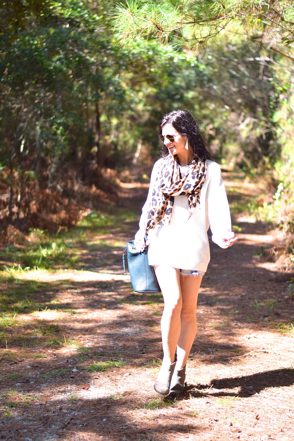 White Sweater and Scarf